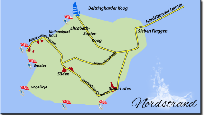 Karte von Nordstrand Karte von Nordstrand